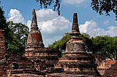 Ayutthaya, Thailand. Wat Phra Ram, A series of chedi located north of the west viharn.